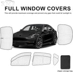 KMF 8pcs Thicken Sun Shades for Tesla Model Y 2020-2024 (Not Juniper) Accessories, Tesla Y Full Car Window Covers Sunshade for Windshield Side Rear, UV Block and Blackout Privacy for Camping Outdoor