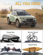 Tuyoung Roof Rack Cross Bars Compatible with Hyundai Santa Cruz 2021-2026 SE SEL Premium Night Limited, 220lbs Lockable Heavy Duty Anti-Theft Aluminum Roof Rails Crossbars Cargo Carrier Bag Black Bike