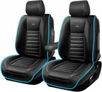 CAR PASS LED Lights Nappa Leather Car Seat Covers Front Seats, Waterproof Seat Cover for Cars Variable RGB Lights with DIY Mu