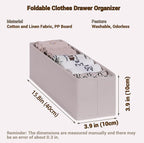 MURRI&MURRDI Mini Foldable Clothes Drawer Organizer 6 Pcs, Small Fabric Storage Organizer for Nursery, Sock, Underwear, Bra, 