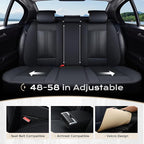 Coverado Car Seat Covers Full Set, Front Seat Covers with Lumbar Support and Back Seat Cover Waterproof Leather Automotive Se