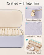 VLANDO Jewelry Box with 12 Velvet Jewelry Bags Travel Jewelry Case for Girls Jewelry Organizers Necklace Rings Earrings Stora