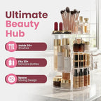 Masirs 360 Rotating Makeup Organizer Countertop - Adjustable Shelf Height - The Perfect Round Spinning Cosmetic Organizer for