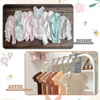 Patelai 7 Pcs Wooden Baby Closet Dividers for Clothes Organizer 1T to 7T Hanger Closet Dividers Nursery Organization for Home