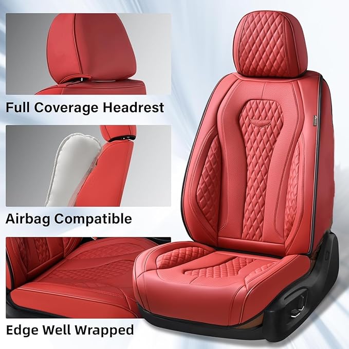 Coverado Red Seat Covers, Car Seat Covers Front Seats, Driver Car Seat Cover, Waterproof Car Seat Covers, Car Seat Cushion, F