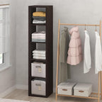 Furinno Cubic Closet Organizers and Storage, 5-Cube Closet Organizer, Open Shelf Closet Storage, Extra Thick Frame for Wardro
