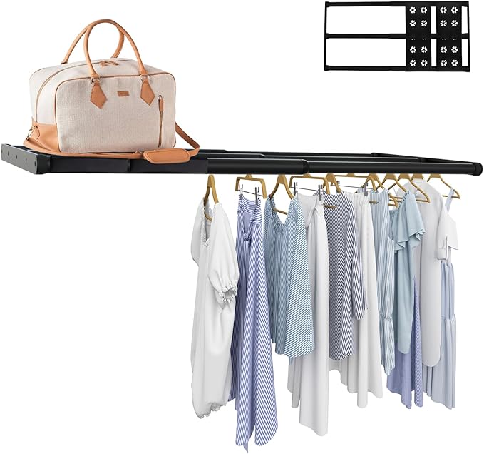 Expandable Closet Shelf, 16-67 Inches Metal Closet Rod Organizers and Storage Shelves Space Saving DIY Divider Separator for 