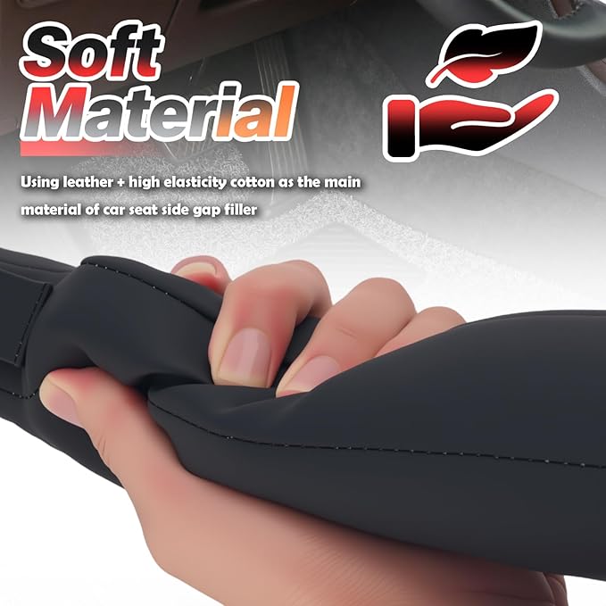 Aokdom 2026 Latest 2PCS Upgraded Car Seat Gap Filler with Fixing Ring,Elastic Car Gap Filler to Avoid Dropping Cell Phones/Keys,Essential Cars Gaps Seat Fillers Cars Accessories