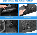 Nilight Floor Mats for Toyota Land Cruiser GX550 (Only for 5 Seats) 2024 2025 2026 All Weather Custom Fit Heavy Duty Floor Liners