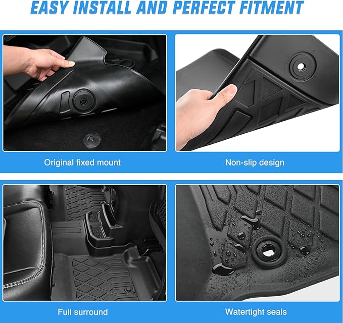 Nilight Floor Mats for Chevy Chevrolet Silverado EV RST Only 2024 2025 2026 (Not Fit WT/LT) All Weather Custom Fit Heavy Duty Floor Liners
