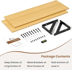 Axeman 24 Inch Floating Shelves | 8 Inch Deep Oak Wall Shelves Set of 2 | 24W x 8D Rustic Wood Shelves for Bookshelf Living R