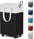 HomeHacks 75L Rolling Laundry Basket with Wheels, Collapsible & Waterproof Laundry Hamper, Mobile Clothes Hamper, Storage Lau