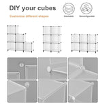 Cube Storage Organizer, 6-Cube Shelves Unit with Doors, DIY Stackable Plastic Clothes Organizer for Bedroom and Under Stairs 
