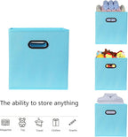 Yunkeeeper storage bins Cubes, Fabric Cube Organizer with Handle, Foldable Cube Bins for Cloth or Accessary Storage, 11x11x11