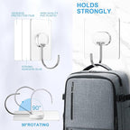 JINSHUNFA Adhesive Wall Hooks 13LB Heavy Duty No Drill Large Transparent Waterproof Hooks for Bathroom Kitchen Towel Coat 12 