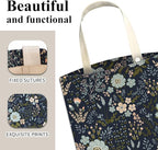 Car Trash Can, Cute Car Trash Bag, Hanging Car Organizer and Storage Bag, Trash Bin for Car Accessories, Vehicle, Travelling, Camping Dark Blue Florals