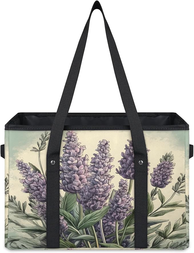 Reusable Grocery Bags Heavy Duty Shopping Bags Foldable Large Tote Bags with Long Handles & Hard Bottom
