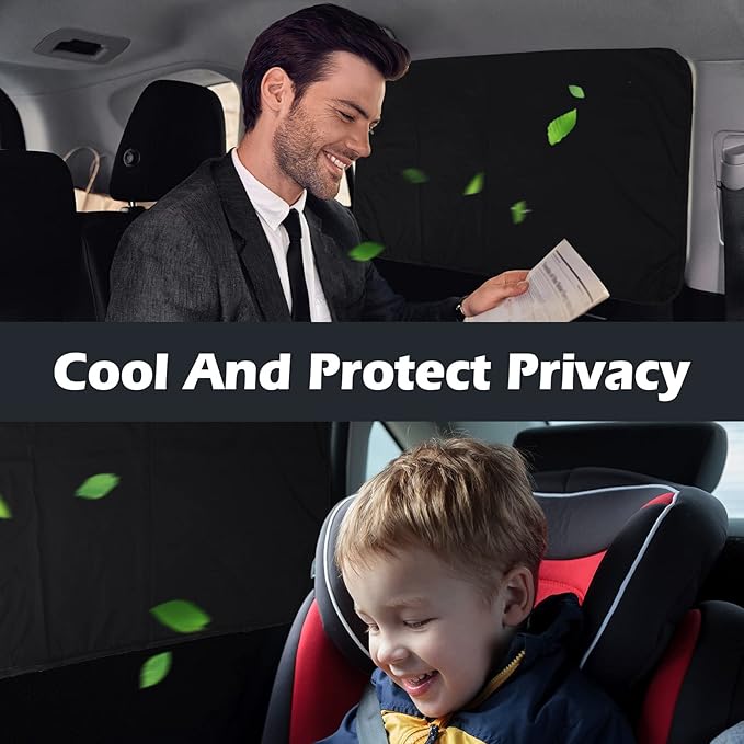 ZATOOTO Car Window Shades - 4 Pack Car Window Covers 99% UV Light Block Side Window Sun Shade Magnetic Curtains Keeps Cooler Privacy for Breastfeeding Taking a nap Camping