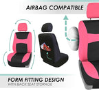 FH Group Full Set Cloth Car Seat Covers, Universal Fit combo, Low Back Front Seat Covers, Airbag Compatible, Split Bench Rear