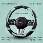 Iwantit® Steering Wheel Cover with Carbon Fiber and Anti-Slip Rubber Ring,Universal Fit 14.5-15 inches for Cars,SUV (Fruit Gr