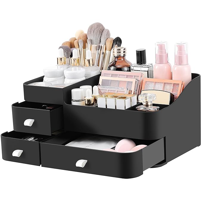 Cologne Perfume Organizer With Drawers,Large Perfumes Vanity Countertop Storage,Perfume Stand for Cologne, Deodorant, Beard, 