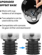 JOYTUTUS Upgraded Car Cup Holder Expander with Offset Base, Fit for YETI, Hydro Flask, Large Cup Holder Expander for Car Hold