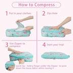 6 Pcs Compression Packing Cubes, Packing Cubes for Travel, Waterproof Luggage Organizer Bags Set, Cute Packaging Cubes for Wo