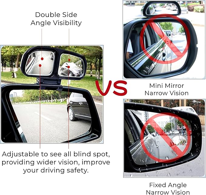 Car Blind Spot Mirror Exterior Retrofit Rearview Wide Angle (Left-2)