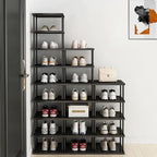 Vertical Shoe Rack - Tall Narrow Shoe Rack Organizer for Small Spaces,5 Tier Bamboo Shoen Shelf for Entryway,Closet,Corner,Do