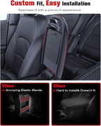 for 2020-2026 Ford Escape & 2021-2026 Bronco Sport CX430 2-in-1 Silicone Center Console Armrest Cover& Armrest Hidden Privacy Tray - [OEM Design& Friendly Liquid Silicone Rubber] - Thin Black