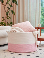 R RUNKA Extra Large Cotton Rope Basket 22" x 14"| Toy Basket