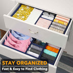 SpaceAid Drawer Organizer for Clothes, 12 Pack Dresser Drawer Organizer Bins, Closet Organizers and Storage Dividers for Clot