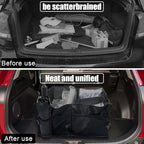 Trunk Organizer for Car - Collapsible Car Storage Organizer with 3 Compartments - Foldable Car Trunk Organizer for SUVs &