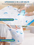 Vacuum Storage Bags with Electric Air Pump, 20 Pack (4 Jumbo, 4 Large, 4 Medium, 4 Small, 4 Roll Up Bags) Space Saving Bag fo