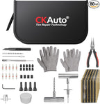 CKAuto Tire Plug Repair Kit, Heavy Duty Car Emergency Tool Kit for Flat Tire Puncture Repair, 80 Pcs Value Pack, Tire Patch K