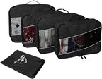 5 Set Packing Cubes for Travel Large Suitcase Luggage Organizer Bags Travel Accessories Vacation 4 Cubes 1 Laundry Pouch Bag