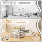 Yieach 8 Pack Small Clear Stackable Storage Drawers,2.2'' Tall Desk Organization and Storage,Plastic Office Supply Organizer,