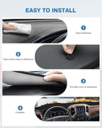 FIILINES Dash Cover for 2019-2025 Chevy Silverado 1500 2500HD 3500HD/2019-2023 GMC Sierra 1500 2500HD 3500HD(Only fit Silvera