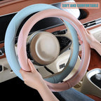 Nappa Leather Green Steering Wheel Cover, Advanced Microfiber Leather Non-Slip Breathable Fabric, Warm in Winter and Cool in 
