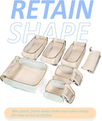 BAGSMART Keep Shape Packing Cubes, 7 Set for Travel, Lightweight Cubes, Suitcase Organizer Bags Set for Essentials