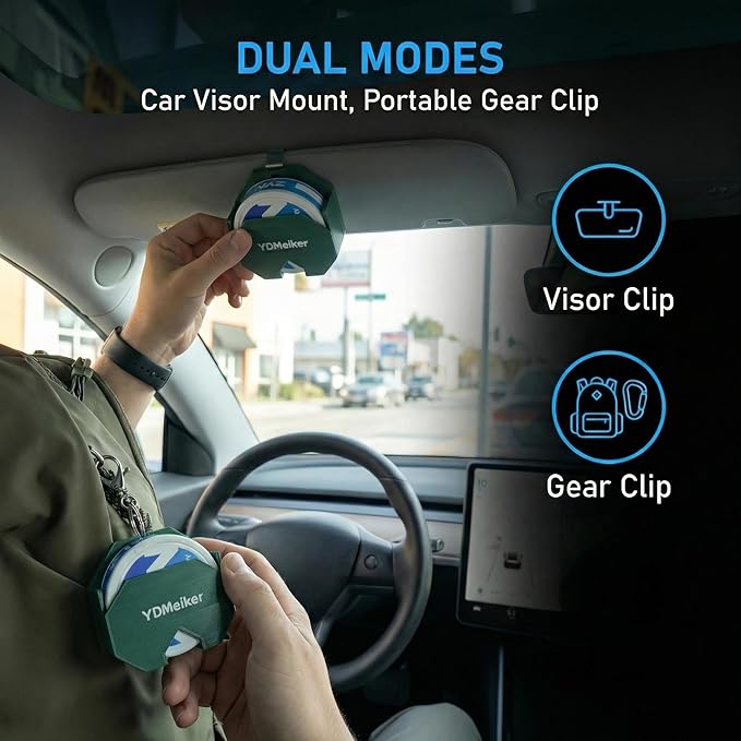 Zyn Holder for Car Visor & Belt Clip, Tactical Pouch Can Holster Fits to Most Pouches, Secure Metal Clip Sun Visor Organizer & EDC Carrier, Tins Holster, Metal Green