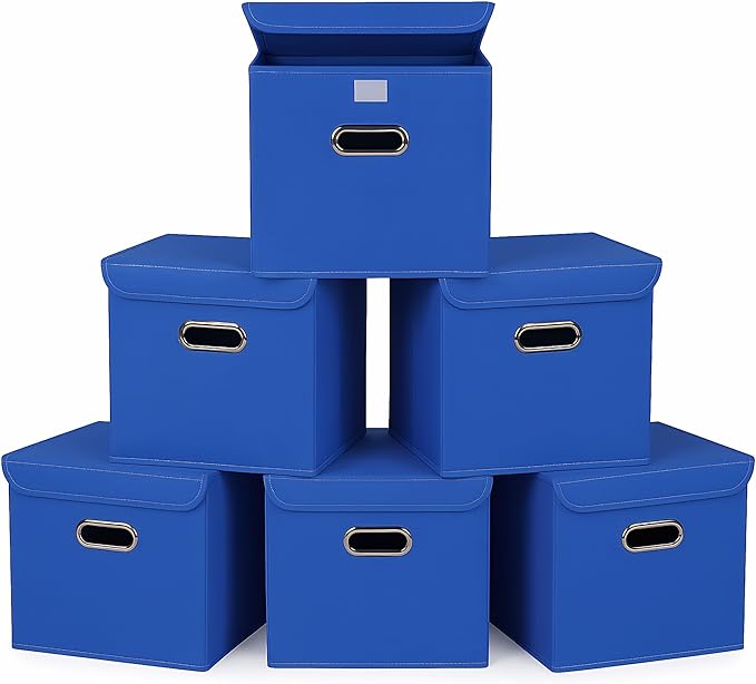 Closet Organizers Fabric Storage Bins With Lids Collapsible Cube Storage Organizer Basket With Handles,Storage Boxes for Clot