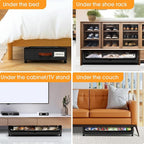 Under Bed Storage with Wheels 1Pack Storage Containers with Clear Window&Label Under Bed Drawers Rolling Under Bed Storage fo