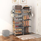 ROJASOP Shoe Rack, Shoe Storage Organizer for Closet Entryway Garage Bedroom, 8 Tier Tall Metal Shoe Shelf for 26-32 Pairs Bo