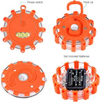 AK [12 Pack LED Road Flares Safety Flashing Warning Light Roadside Emergency Disc Beacon Kit for Vehicles Boats with Magnetic