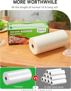 Syntus 11" x 150' Food Vacuum Seal Roll Keeper with Cutter Dispenser, Commercial Grade Vacuum Sealer Bag Rolls, BPA Free Food