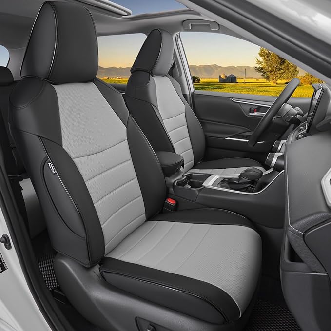 HKZ Fit RAV4 Car Seat Covers Set for 2019 2020 2021 2022 2023 2024 2025 Toyota RAV4 LE,XLE,XLE Premium,Limited - 5 Seats Full