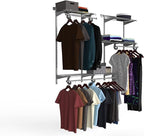 ClosetMaid ShelfTrack Wire Closet Organizer System, Adjustable from 4 to 6 Ft., with Shelves, Clothes Rods, Hardware, Durable
