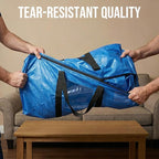 TAILI Extra Large Moving Bags, 10 Pack Blue Heavy Duty Totes for Storage with Visible Window, Wrap Around Handles, Storage Ba