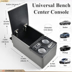 Coverado Car Center Console, Universal Bench Seat Consoles, Truck Center Console Automotive Center Console, Back Seat Organizer With Cup Holder+Phone Holder, Central Armrest Storage Box (Update, Gray)